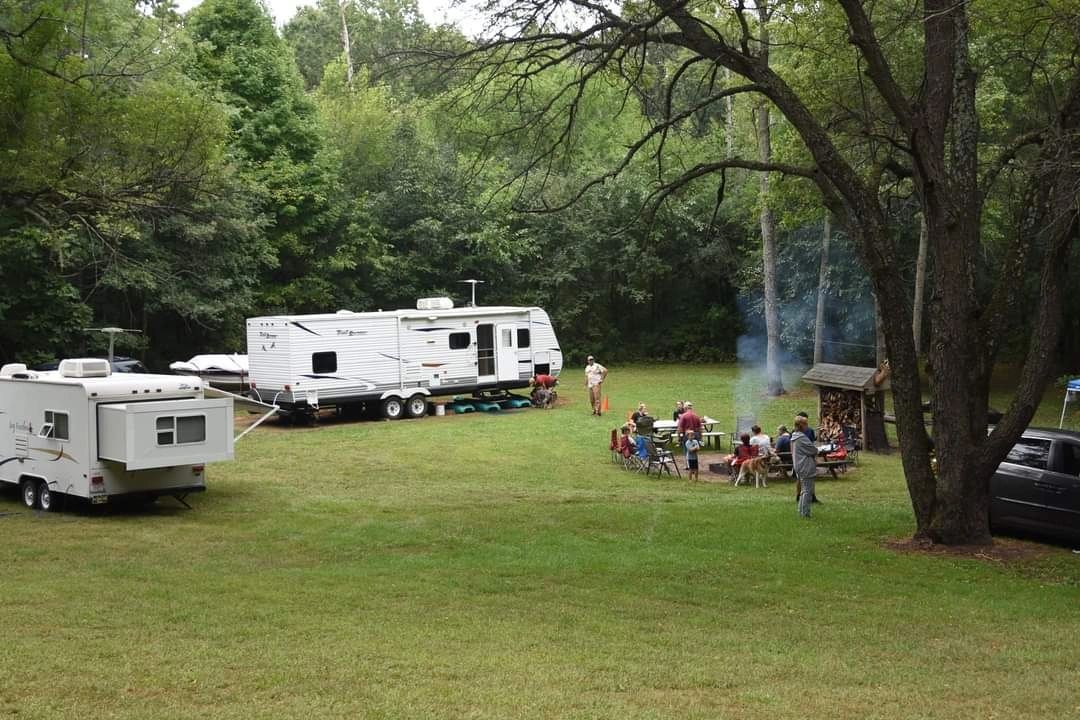 Camping among the trees
